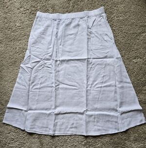 Eileen Fisher Organic Linen Skirt Womens 1X White Pull On